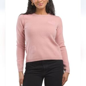 Nicole Miller New York Women's Chenille Hearts Sweater And Wristlet Set
